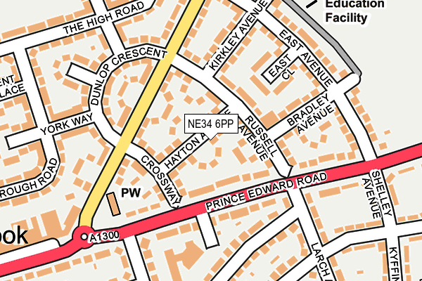 NE34 6PP map - OS OpenMap – Local (Ordnance Survey)