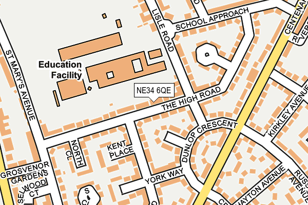 NE34 6QE map - OS OpenMap – Local (Ordnance Survey)