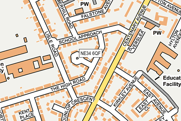 NE34 6QF map - OS OpenMap – Local (Ordnance Survey)