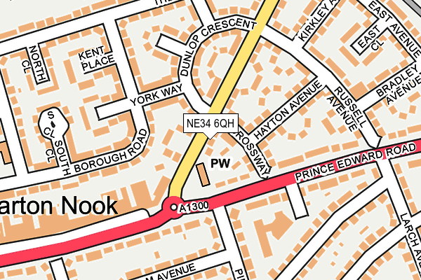 NE34 6QH map - OS OpenMap – Local (Ordnance Survey)