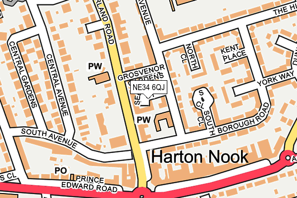 NE34 6QJ map - OS OpenMap – Local (Ordnance Survey)