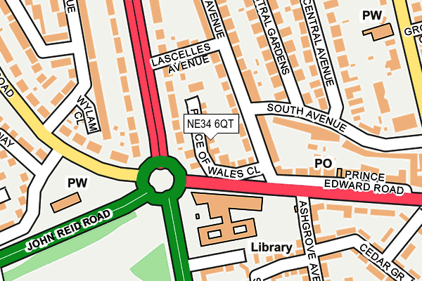 NE34 6QT map - OS OpenMap – Local (Ordnance Survey)