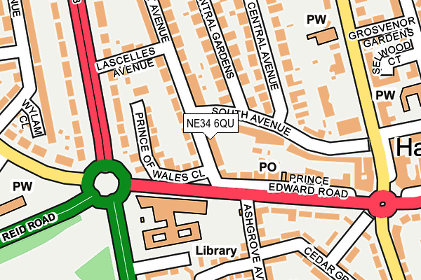 NE34 6QU map - OS OpenMap – Local (Ordnance Survey)