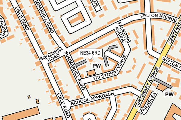 NE34 6RD map - OS OpenMap – Local (Ordnance Survey)