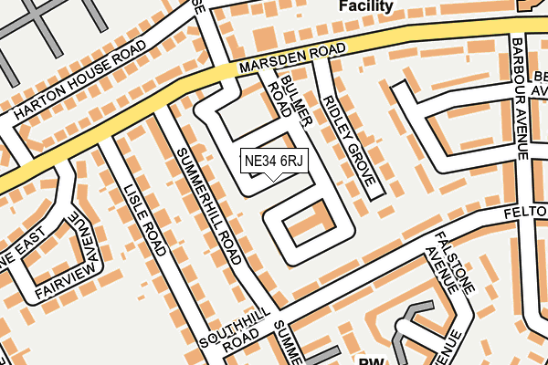 NE34 6RJ map - OS OpenMap – Local (Ordnance Survey)