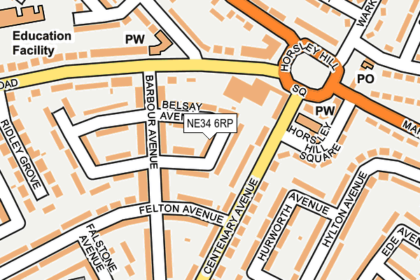 NE34 6RP map - OS OpenMap – Local (Ordnance Survey)