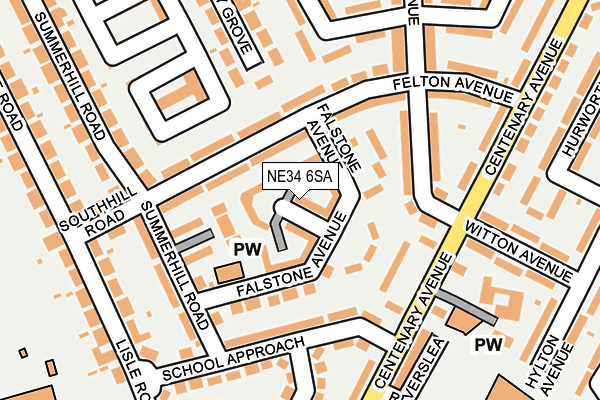 NE34 6SA map - OS OpenMap – Local (Ordnance Survey)