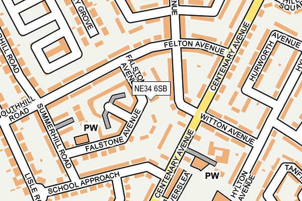 NE34 6SB map - OS OpenMap – Local (Ordnance Survey)