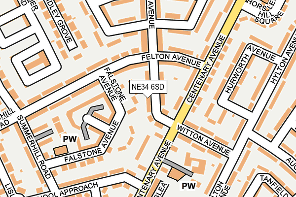 NE34 6SD map - OS OpenMap – Local (Ordnance Survey)