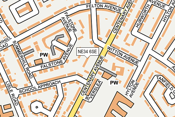 NE34 6SE map - OS OpenMap – Local (Ordnance Survey)