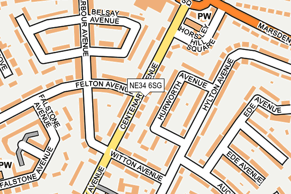 NE34 6SG map - OS OpenMap – Local (Ordnance Survey)