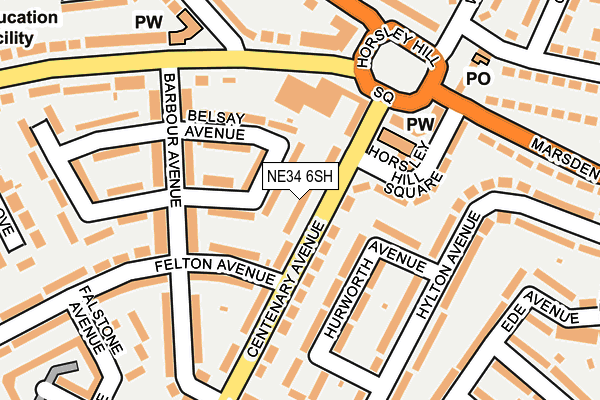 NE34 6SH map - OS OpenMap – Local (Ordnance Survey)