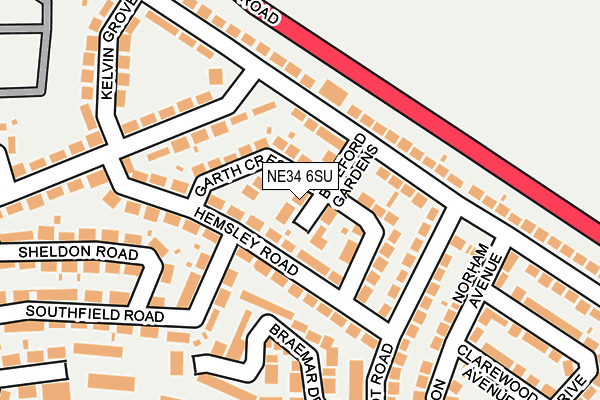 NE34 6SU map - OS OpenMap – Local (Ordnance Survey)