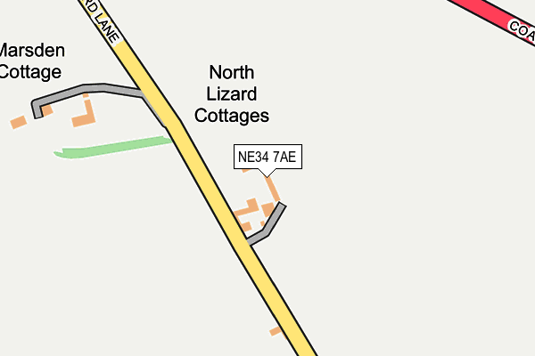 NE34 7AE map - OS OpenMap – Local (Ordnance Survey)