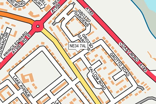 NE34 7AL map - OS OpenMap – Local (Ordnance Survey)
