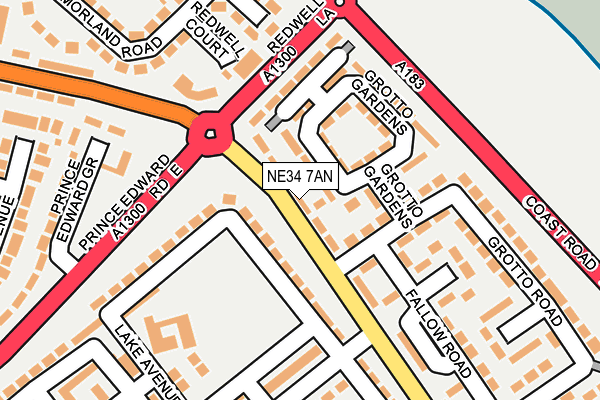 NE34 7AN map - OS OpenMap – Local (Ordnance Survey)