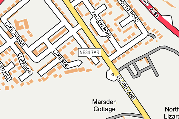 NE34 7AR map - OS OpenMap – Local (Ordnance Survey)