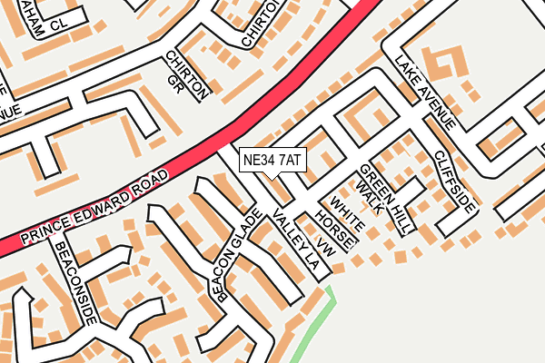 NE34 7AT map - OS OpenMap – Local (Ordnance Survey)