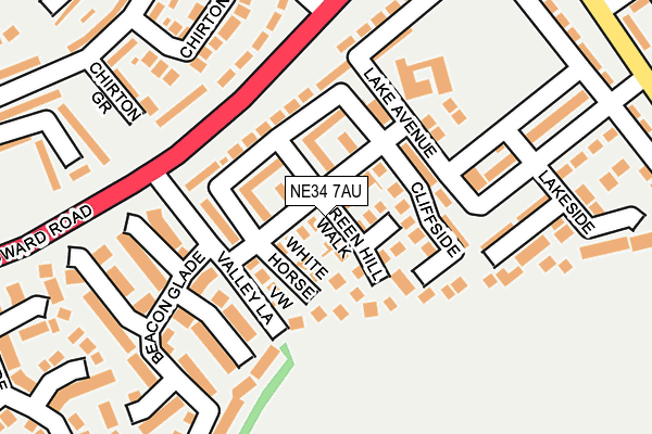 NE34 7AU map - OS OpenMap – Local (Ordnance Survey)