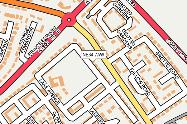 NE34 7AW map - OS OpenMap – Local (Ordnance Survey)