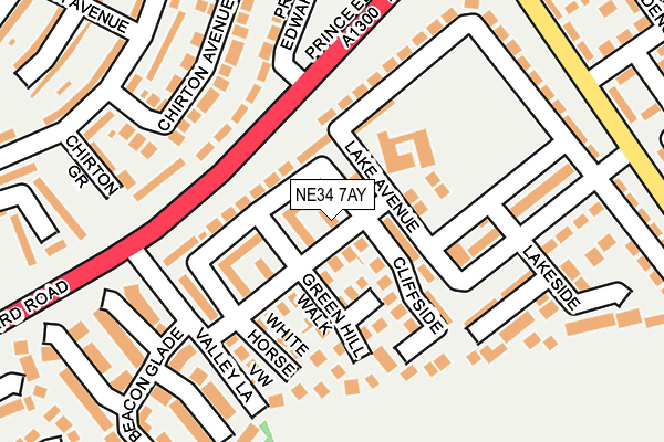 NE34 7AY map - OS OpenMap – Local (Ordnance Survey)