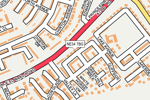 NE34 7BG map - OS OpenMap – Local (Ordnance Survey)