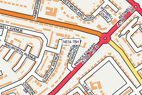 NE34 7BH map - OS OpenMap – Local (Ordnance Survey)