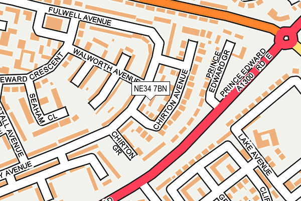 NE34 7BN map - OS OpenMap – Local (Ordnance Survey)