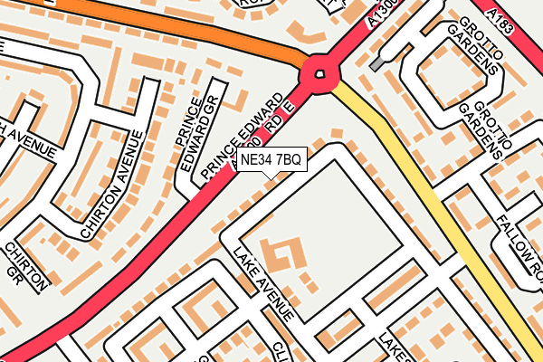 NE34 7BQ map - OS OpenMap – Local (Ordnance Survey)