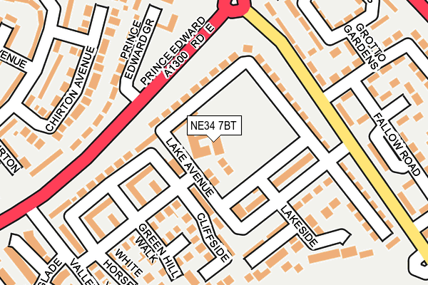 NE34 7BT map - OS OpenMap – Local (Ordnance Survey)
