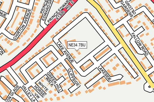 NE34 7BU map - OS OpenMap – Local (Ordnance Survey)