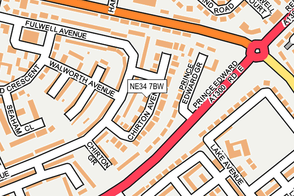 NE34 7BW map - OS OpenMap – Local (Ordnance Survey)