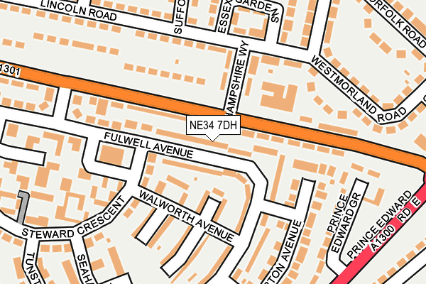 NE34 7DH map - OS OpenMap – Local (Ordnance Survey)