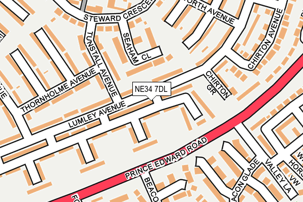NE34 7DL map - OS OpenMap – Local (Ordnance Survey)