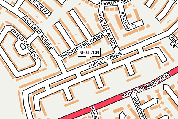 NE34 7DN map - OS OpenMap – Local (Ordnance Survey)