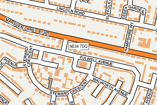 NE34 7DQ map - OS OpenMap – Local (Ordnance Survey)