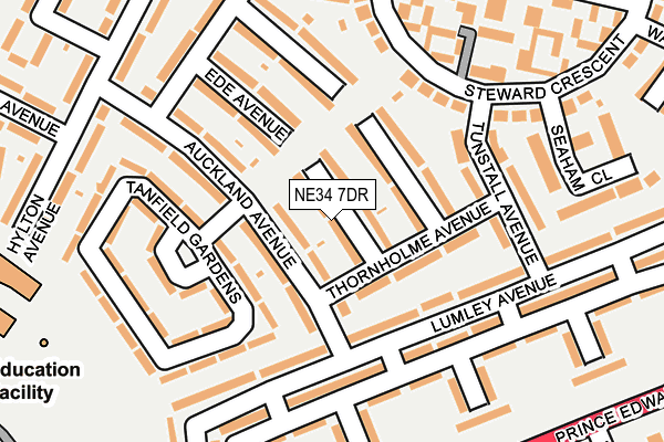 NE34 7DR map - OS OpenMap – Local (Ordnance Survey)