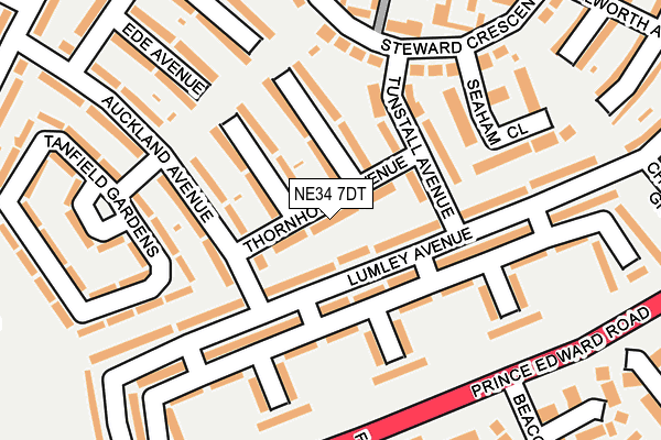 NE34 7DT map - OS OpenMap – Local (Ordnance Survey)