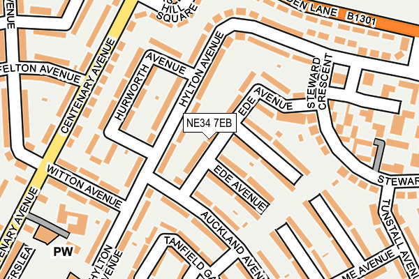 NE34 7EB map - OS OpenMap – Local (Ordnance Survey)