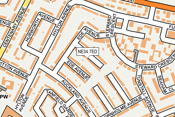NE34 7ED map - OS OpenMap – Local (Ordnance Survey)