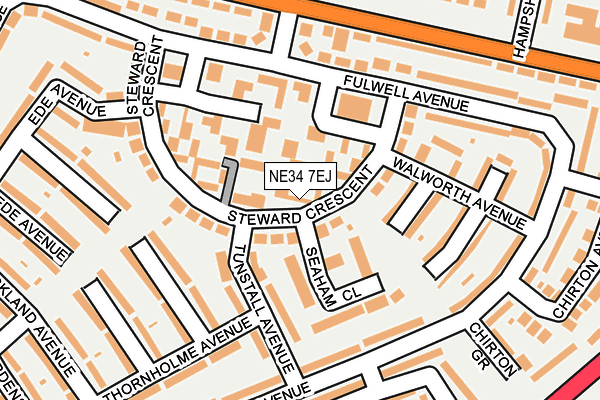 NE34 7EJ map - OS OpenMap – Local (Ordnance Survey)
