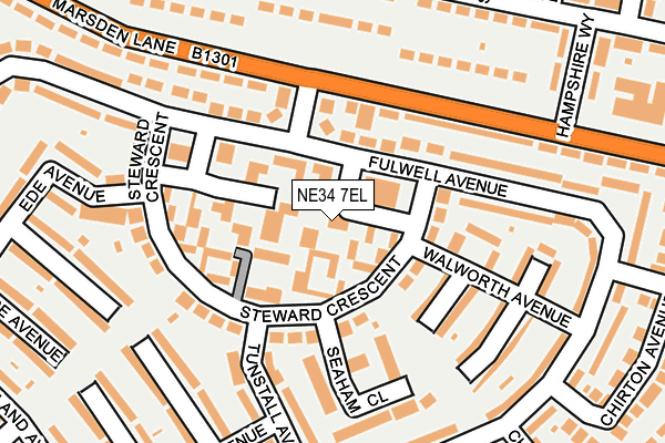 NE34 7EL map - OS OpenMap – Local (Ordnance Survey)