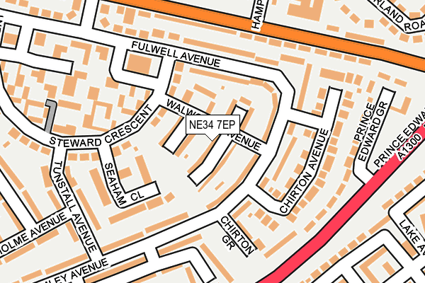 NE34 7EP map - OS OpenMap – Local (Ordnance Survey)