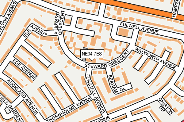 NE34 7ES map - OS OpenMap – Local (Ordnance Survey)