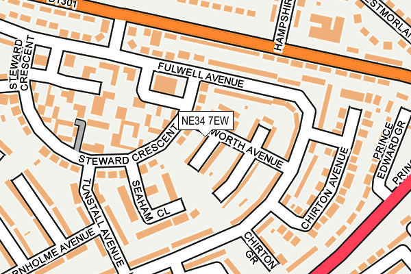 NE34 7EW map - OS OpenMap – Local (Ordnance Survey)