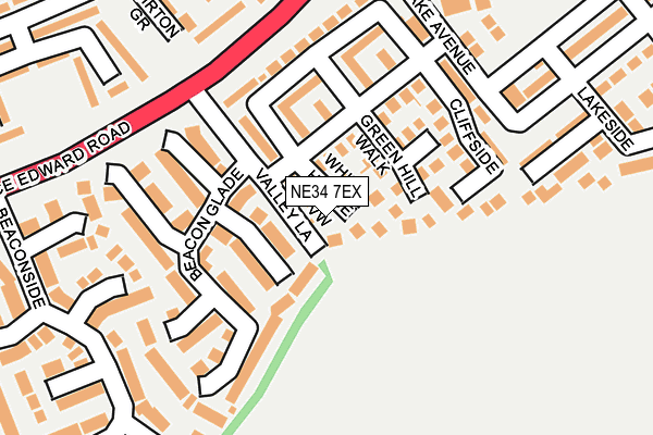 NE34 7EX map - OS OpenMap – Local (Ordnance Survey)