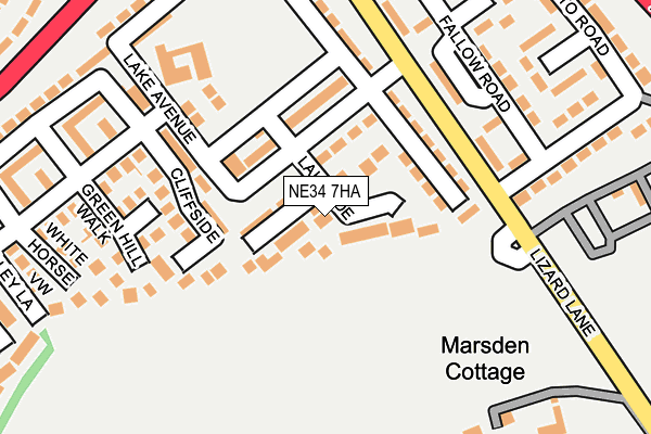 NE34 7HA map - OS OpenMap – Local (Ordnance Survey)