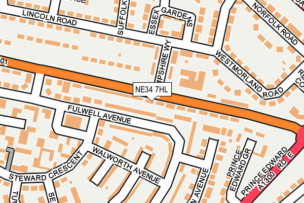 NE34 7HL map - OS OpenMap – Local (Ordnance Survey)
