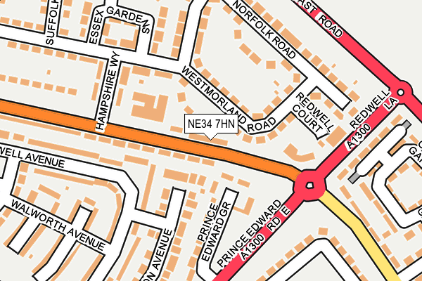 NE34 7HN map - OS OpenMap – Local (Ordnance Survey)