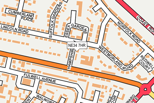 NE34 7HR map - OS OpenMap – Local (Ordnance Survey)
